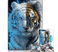 Puzzle 1000 pezzi per adulti Fantasy Tiger 1000 pezzi per adolescenti rafforza l'amore tra coppie dai 14 anni in su 38x26cm