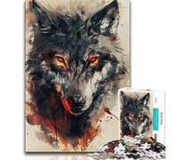 Puzzle 1000 pezzi per adulti Fantasy Wolf, giochi educativi, decorazioni per la casa, giochi educativi per compleanni, Natale (38x26cm)