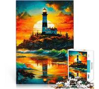 puzzle 1000 pezzi per adulti Faro al tramonto Difficile da completare ma divertente e umoristico Giocattoli per la decorazione della casa 75x50cm