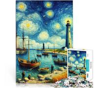 puzzle 1000 pezzi per adulti Faro in stile Van Gogh Giocattolo educativo intellettuale decomprimente Migliorare l'amore tra le coppie 50x70cm