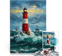puzzle 1000 pezzi per adulti Faro nel mare in tempesta Giocattoli educativi per l'apprendimento Giochi per famiglie Opera d'arte 38x26cm