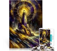 puzzle 1000 pezzi per adulti Faro nella luce dorata Giocattoli educativi per l'apprendimento Giochi per famiglie Regali di Babbo Natale segreto 75x50cm