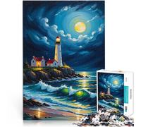 puzzle 1000 pezzi per adulti Faro tempestoso Aiuta il cervello ad allenare i giocattoli che creano dipendenza per coltivare la pazienza Idee regalo 38x26cm