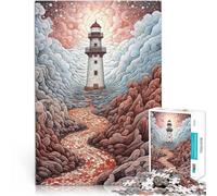 puzzle 1000 pezzi per adulti Faro tra le nuvole per il giocattolo di sfida del gioco educativo perché è ideale come regalo per tutta la famiglia 52x38cm
