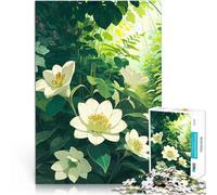 puzzle 1000 pezzi per adulti Fiori bianchi nella foresta lussureggiante apprendimento educativo Giocattoli per la decorazione della casa 50x70cm