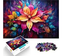Puzzle 1000 pezzi per adulti, fiori colorati, gioco di riflessione, gioco educativo per compleanno Natale per adolescenti dai 14 anni e oltre, 26 x 38 cm