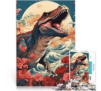 puzzle 1000 pezzi per adulti Fiori e dinosauri Difficile da completare ma divertente e umoristico Gioco educativo per compleanno e Natale 70x100cm