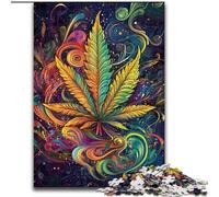 Puzzle 1000 pezzi per adulti Foglie psichedeliche Puzzle impossibili per adulti 26X38cm Decorazione colorata per la casa e gioco interattivo per famiglie