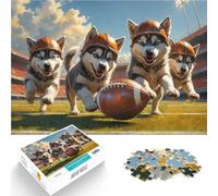 puzzle 1000 pezzi per adulti Football della vecchia scuola degli Husky Pups Difficile e sfidante Adatto per la decorazione del desktop 38x26cm