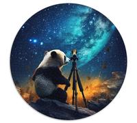Puzzle 1000 pezzi per adulti Galaxy Panda, puzzle rotondo in cartone, attività educativa per le abilità cognitive, miglioramento delle abilità cognitive (67,5x67,5 cm)