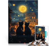 puzzle 1000 pezzi per adulti Gatti sotto il Colosseo Antistress Vacanza in patria Uccidere il tempo Migliorare l'amore tra le coppie 38x26cm