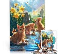 puzzle 1000 pezzi per adulti Gattini e farfalle Antistress Vacanza in patria Uccidere il tempo è ideale come regalo per tutta la famiglia 75x50cm