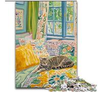 Puzzle 1000 pezzi per adulti Gatto addormentato Puzzle impossibili per adulti Gioco interattivo per famiglie, Decorazione fai da te per la casa, Regalo rompicapo impegnativo (Dimensioni 26x38cm)