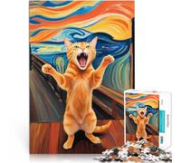 puzzle 1000 pezzi per adulti Gatto arancione L'urlo per il giocattolo di sfida del gioco educativo è ideale come regalo per tutta la famiglia 75x50cm