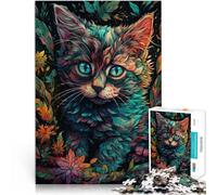 puzzle 1000 pezzi per adulti Gatto astratto Aiuta il cervello ad allenare i giocattoli che creano dipendenza per coltivare la pazienza Un'opera d'arte 38x26cm