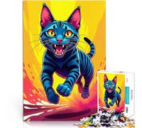 puzzle 1000 pezzi per adulti Gatto blu che corre Antistress Vacanza in patria Uccidere il tempo Regalo di compleanno, regali, arte murale 50x70cm