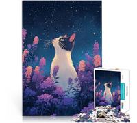 puzzle 1000 pezzi per adulti Gatto che osserva le stelle Difficile da completare ma divertente e umoristico Regali di compleanno 75x50cm