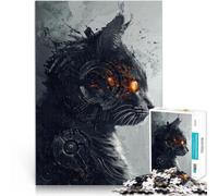 Puzzle 1000 pezzi per adulti Gatto cyborg meccanico Fatto di carta,da 14 anni in su gioco di sfida unico Regali di compleanno e regali unici。misurare:38x52cm/14.96x20.47pollice