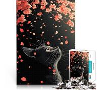 puzzle 1000 pezzi per adulti Gatto dei fiori di ciliegio Antistress Vacanza in patria Uccidere il tempo Regalo di compleanno, regali, arte murale 38x26cm
