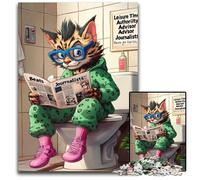 Puzzle 1000 pezzi per adulti Gatto del Bengala che va in bagno Puzzle in legno per adulti Perfetto per adolescenti e collezionisti,ideale come decorazione per la casa e regalo da viaggio 50x75CM