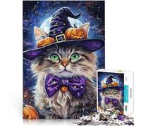puzzle 1000 pezzi per adulti Gatto di Halloween~ Difficile da completare ma divertente e umoristico Decorazioni e regali unici per la casa 38x26cm