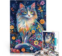 puzzle 1000 pezzi per adulti Gatto eclettico boho per il giocattolo di sfida del gioco educativo perché è ideale come regalo per tutta la famiglia 38x26cm