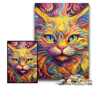 Puzzle 1000 pezzi per adulti Gatto giallo Puzzle impossibile per adulti Dimensioni 50x75cm Gioco decorativo fai da te stimolante, giocattolo interattivo per la famiglia
