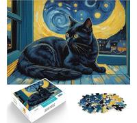 puzzle 1000 pezzi per adulti Gatto in stile Van Gogh Giocattoli educativi per l'apprendimento Giochi per famiglie Un'opera d'arte 75x50cm