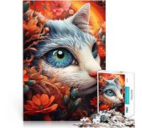 puzzle 1000 pezzi per adulti Gatto nel fiore Giocattoli che creano dipendenza e sfidano l'intelligenza del cervello Un'opera d'arte 38x26cm