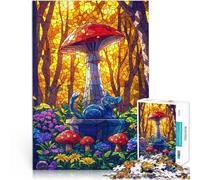 puzzle 1000 pezzi per adulti Gatto nella foresta dei funghi Giocattoli per l'intrattenimento in famiglia offerte come regali per tutta la famiglia 50x70cm