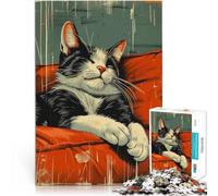 puzzle 1000 pezzi per adulti Gatto retrò in smoking che dorme Sfida di gioco educativo giocattolo è ideale come regalo per tutta la famiglia 38x26cm
