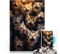 puzzle 1000 pezzi per adulti Gatto scioccato Giocattoli che creano dipendenza e sfidano l'intelligenza del cervello grande regalo 75x50cm