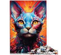 Puzzle 1000 pezzi per adulti gatto sfinge giocattolo educativo intellettuale decomprimente migliora la memoria per e adolescente età 14 anni e oltre 50 x 70 cm