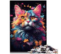Puzzle 1000 Pezzi per Adulti Gatto Tigre Colorato Decorazione per la Interni 26 x 38 cm Collezione di Artisti Belle Arti