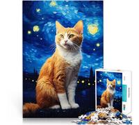 puzzle 1000 pezzi per adulti Gatto van gogh Aiuta il cervello ad allenare i giocattoli che creano dipendenza per coltivare la pazienza Opera d'arte 50x70cm