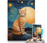 puzzle 1000 pezzi per adulti Gatto Van Gogh Giocattoli che creano dipendenza e sfidano l'intelligenza del cervello Un'opera d'arte 38x26cm