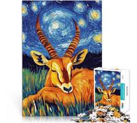 puzzle 1000 pezzi per adulti Gazzella della notte stellata giochi divertenti per famiglie con pezzi completamente interconnessi di forma casuale 38x26cm