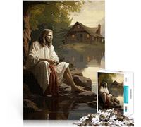 puzzle 1000 pezzi per adulti Gesù presso il lago Giocattolo educativo intellettuale decomprimente Regalo di compleanno, regali, arte murale 38x26cm