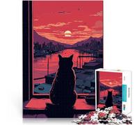 puzzle 1000 pezzi per adulti Giappone gatto città pop 2 per il giocattolo di sfida del gioco educativo Lista dei desideri con Babbo Natale 75x50cm