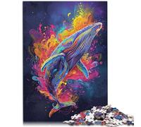 Puzzle 1000 pezzi per adulti, gioco di puzzle balena colorata bizzarra 26 x 38 cm Regali per amici e famiglia per i 14 anni e più