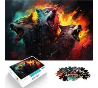 Puzzle 1000 pezzi per adulti, gioco di puzzle lupo, colore ogni pezzo è unico, divertente e stimolante per adolescenti dai 14 anni e oltre, 26 x 38 cm