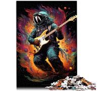 Puzzle 1000 pezzi per adulti, gioco di puzzle uomo che gioca la chitarra con pezzi di forme casuali completamente nidificati 14,96 pollici x 20,47 pollici