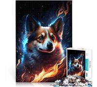 Puzzle 1000 pezzi per adulti gioco di quiz sul fuoco e Corgi sfida di intelligenza cerebrale Giocattoli avvincenti per adolescenti dai 14 anni e oltre 50 x 70 cm