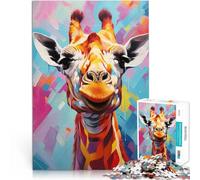 puzzle 1000 pezzi per adulti Giraffa curiosa Giocattoli che creano dipendenza e sfidano l'intelligenza del cervello Un'opera d'arte 38x26cm