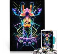 puzzle 1000 pezzi per adulti Giraffa da giocatore cool al neon Gioco intellettuale giocattolo è ideale come regalo per tutta la famiglia 38x26cm