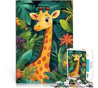 puzzle 1000 pezzi per adulti Giraffa nella giungla Antistress Vacanza in patria Uccidere il tempo Migliorare l'amore tra le coppie 38x26cm
