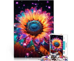 puzzle 1000 pezzi per adulti Girasole Cosmico Oro Neon per il giocattolo di sfida del gioco educativo Collezione di artisti, Belle arti 52x38cm
