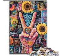 Puzzle 1000 pezzi per adulti Girasole Gesto di Ciao Puzzle Impossibile per adulti Decorazione per la casa e gioco interattivo per famiglie, (dimensioni 26x38cm)