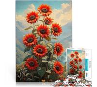 puzzle 1000 pezzi per adulti Girasoli nel paesaggio montano Giocattolo educativo per l'apprendimento Gioco educativo per compleanno e Natale 38x26cm