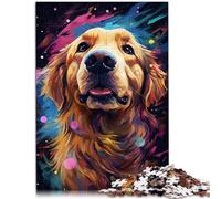 Puzzle 1000 pezzi per adulti Golden Retriever futuristico Attività familiare Puzzle Analisi e logica 14,96 "x 20,47" per adolescenti da 14 anni e oltre